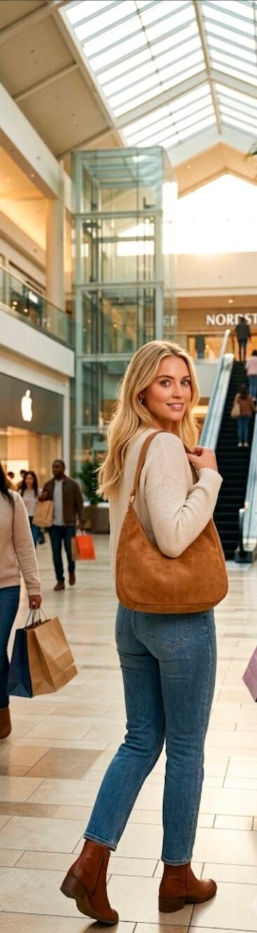 MSRP $35 NWT A NEW DAY FAUX SUEDE SOFT SHOULDER BAG-TAN